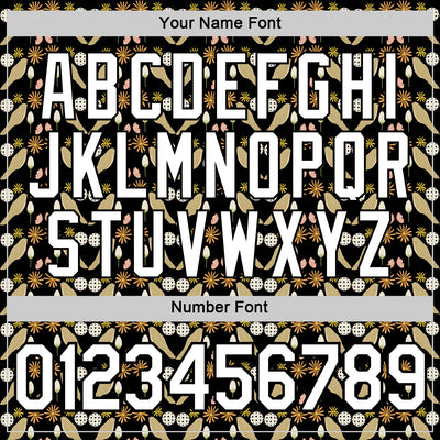 Custom Black White 3D Pickleball Paddles Balls Floral Performance T-Shirt