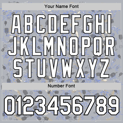 Custom Gray White-Black 3D Pickleball Paddles Balls Floral Performance T-Shirt