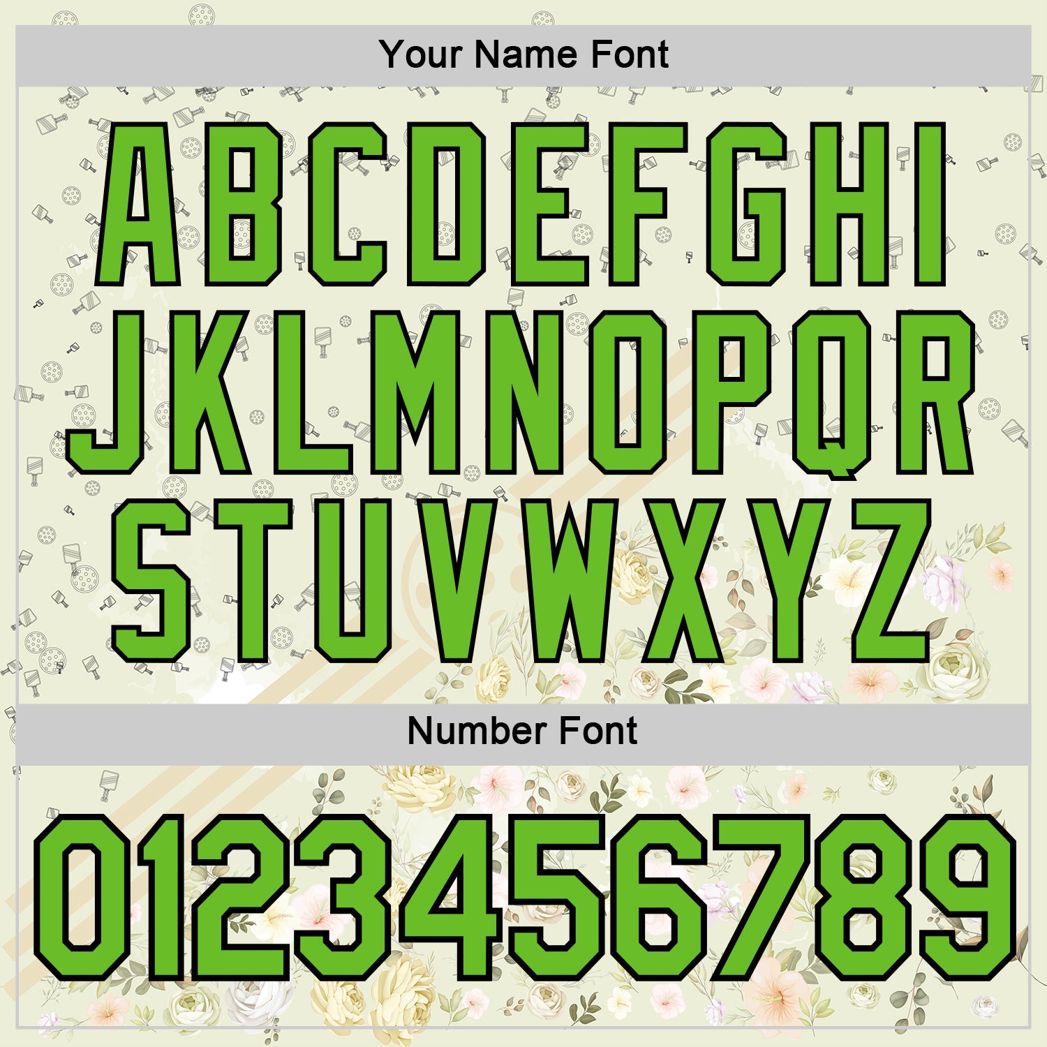 Custom Cream Aurora Green-Black 3D Pickleball Paddles Balls Floral Performance T-Shirt