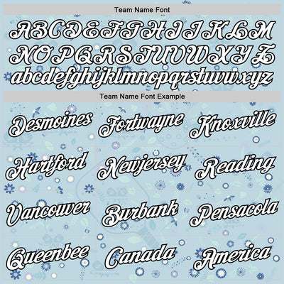 Custom Blue White-Black 3D Pickleball Paddles Balls Floral Performance T-Shirt