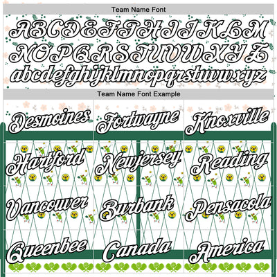 Custom Green White-Black 3D Pickleball Paddles Balls Floral Performance T-Shirt