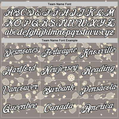 Custom Gray White-Black 3D Pickleball Paddles Balls Floral Performance T-Shirt