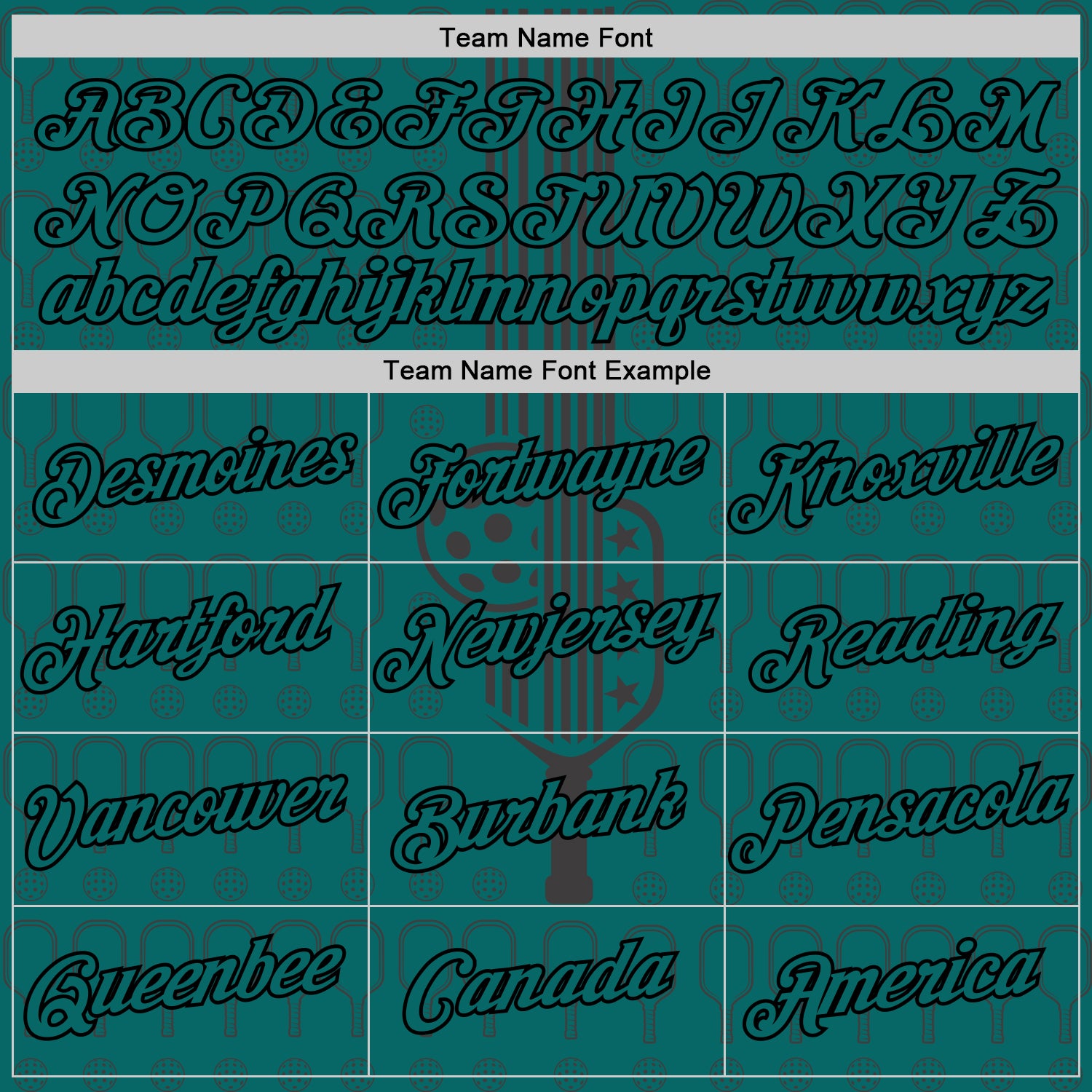 Custom Teal Black 3D Pickleball Paddles Balls Performance T-Shirt