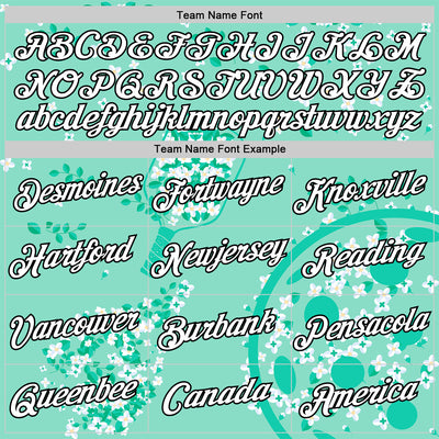 Custom Green White-Black 3D Pickleball Paddles Balls Floral Performance T-Shirt