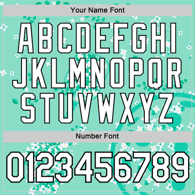 Custom Green White-Black 3D Pickleball Paddles Balls Floral Performance T-Shirt