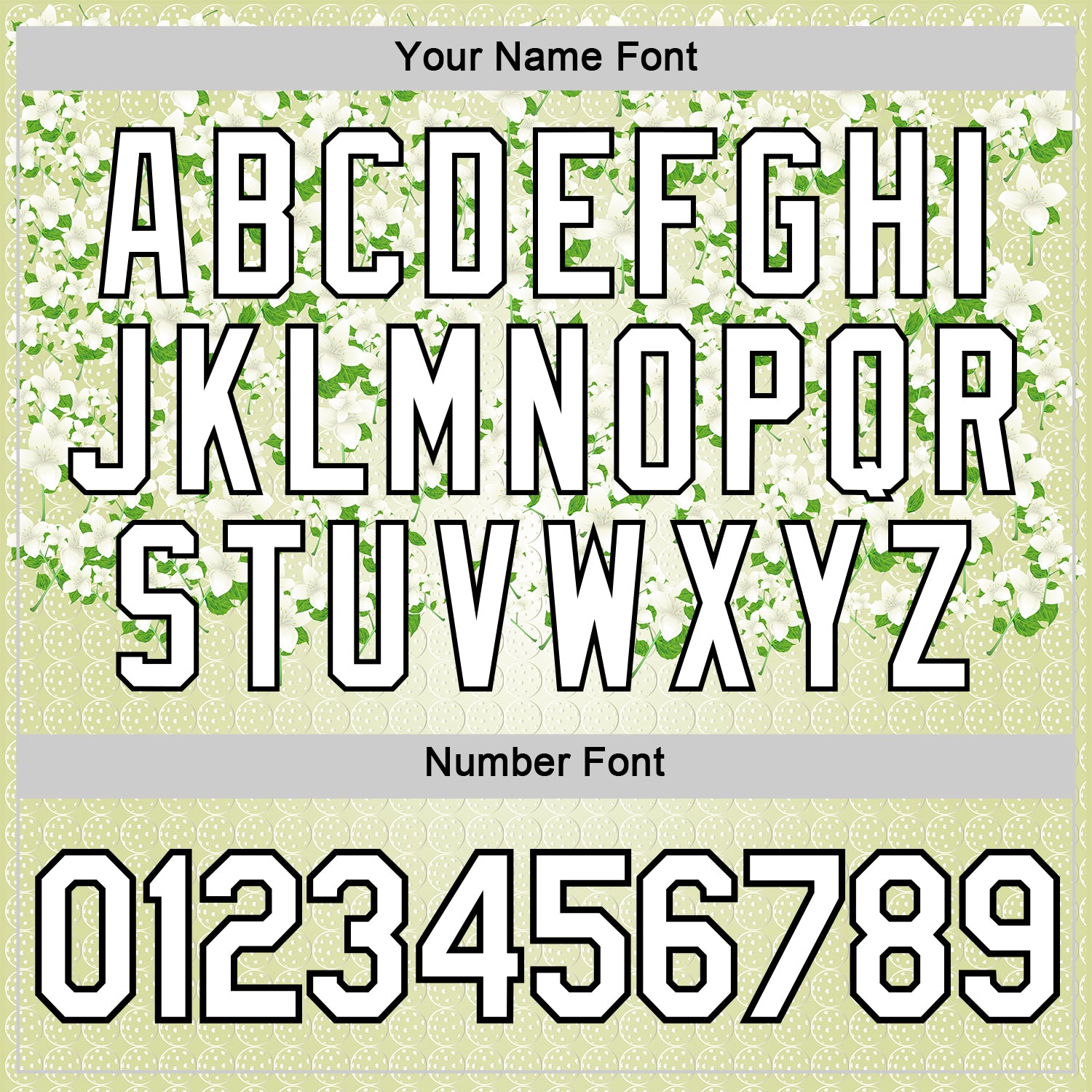 Custom Green White-Black 3D Pickleball Balls Floral Performance T-Shirt