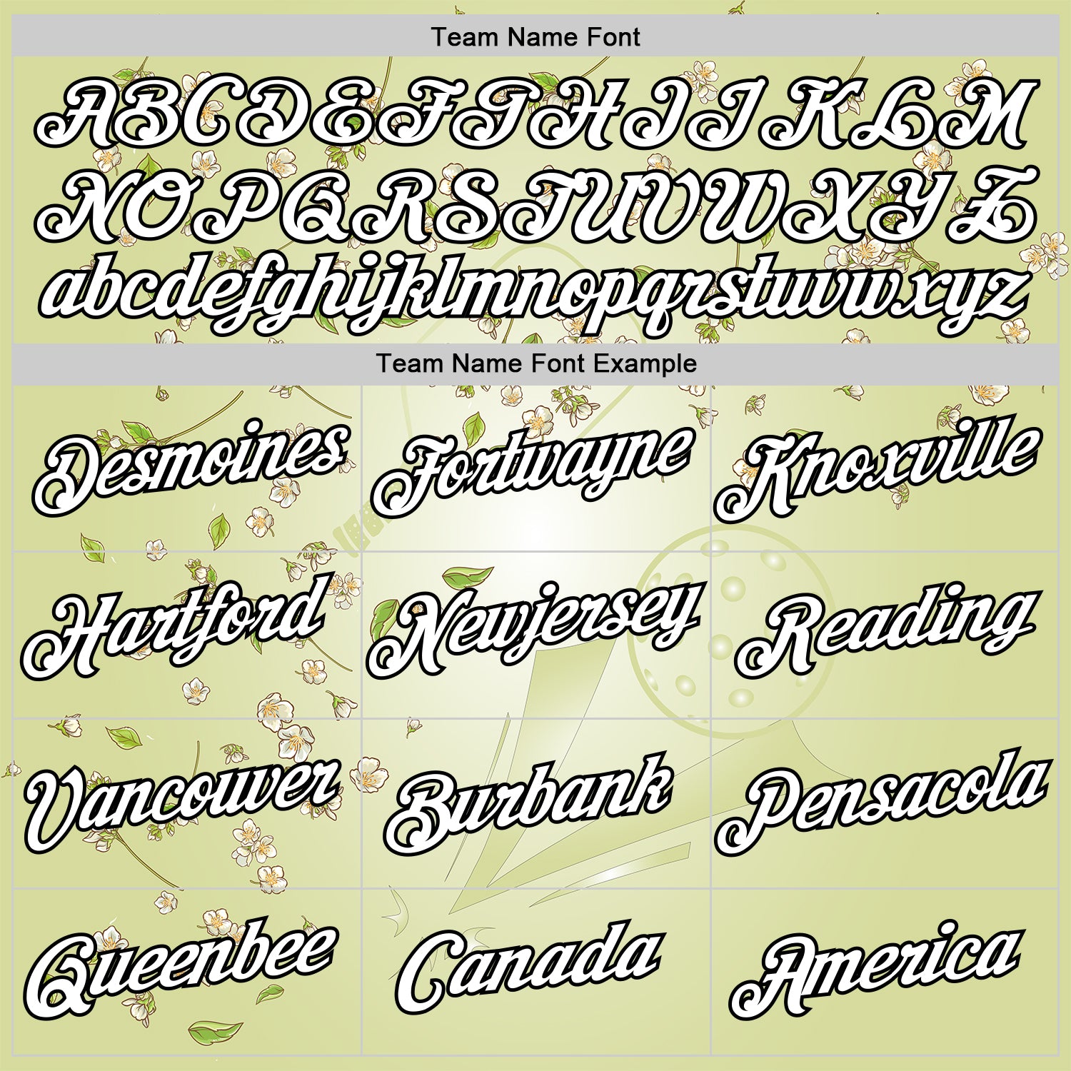 Custom Green White-Black 3D Pickleball Paddles Balls Floral Performance T-Shirt