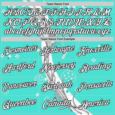 Custom Green White-Black 3D Pickleball Paddles Balls Floral Performance T-Shirt