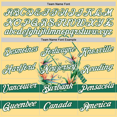 Custom Yellow White-Green 3D Pickleball Paddles Balls Floral Performance T-Shirt