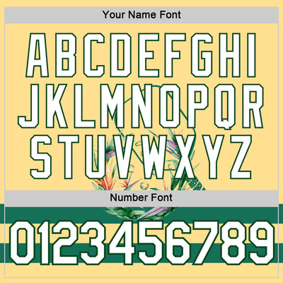 Custom Yellow White-Green 3D Pickleball Paddles Balls Floral Performance T-Shirt