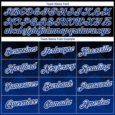 Custom Black Royal-White 3D Pattern Design Gradient Square Shapes Performance T-Shirt