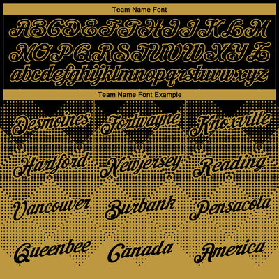 Custom Black Old Gold 3D Pattern Design Gradient Square Shapes Performance T-Shirt