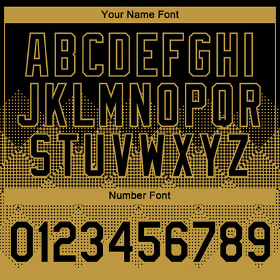 Custom Black Old Gold 3D Pattern Design Gradient Square Shapes Performance T-Shirt