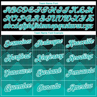 Custom Black Aqua-White 3D Pattern Design Gradient Square Shapes Performance T-Shirt