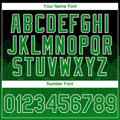 Custom Black Grass Green-White 3D Pattern Design Gradient Square Shapes Performance T-Shirt