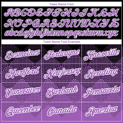 Custom Black Medium Purple-White 3D Pattern Design Gradient Square Shapes Performance T-Shirt