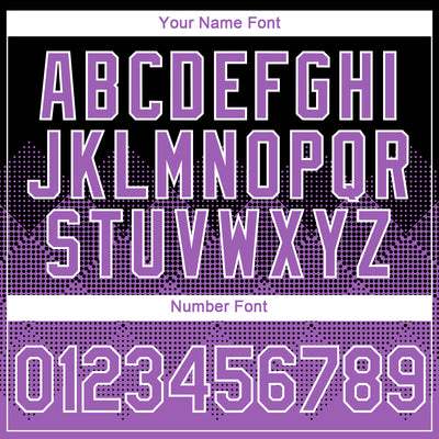 Custom Black Medium Purple-White 3D Pattern Design Gradient Square Shapes Performance T-Shirt