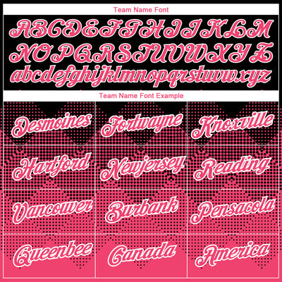 Custom Black Neon Pink-White 3D Pattern Design Gradient Square Shapes Performance T-Shirt