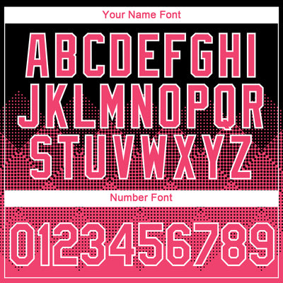 Custom Black Neon Pink-White 3D Pattern Design Gradient Square Shapes Performance T-Shirt