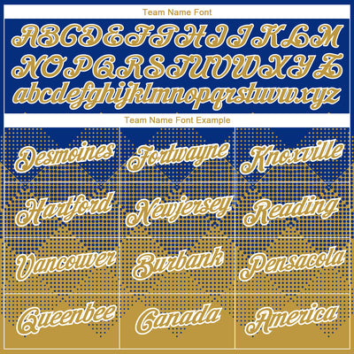 Custom Royal Old Gold-White 3D Pattern Design Gradient Square Shapes Performance T-Shirt