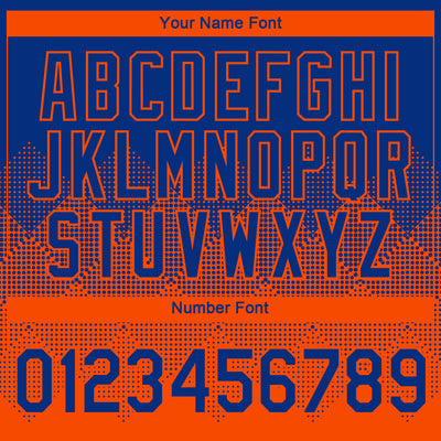 Custom Royal Orange 3D Pattern Design Gradient Square Shapes Performance T-Shirt