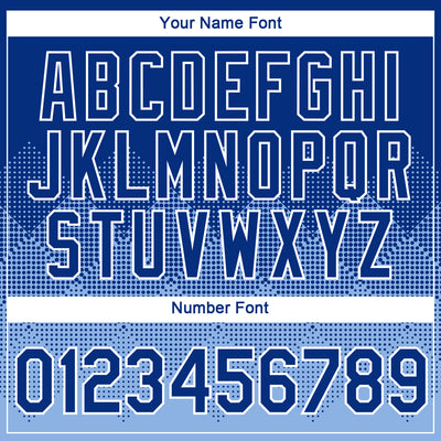 Custom Royal Light Blue-White 3D Pattern Design Gradient Square Shapes Performance T-Shirt