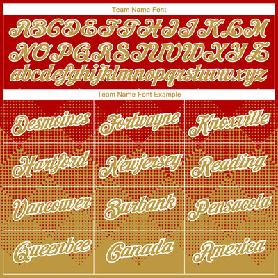 Custom Red Old Gold-White 3D Pattern Design Gradient Square Shapes Performance T-Shirt