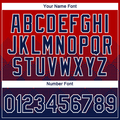 Custom Red Navy-White 3D Pattern Design Gradient Square Shapes Performance T-Shirt