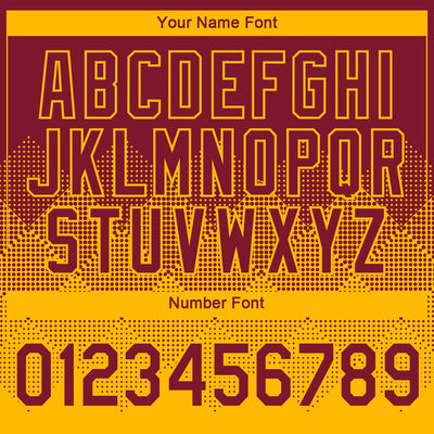 Custom Crimson Gold 3D Pattern Design Gradient Square Shapes Performance T-Shirt