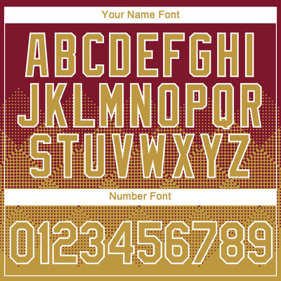 Custom Crimson Old Gold-White 3D Pattern Design Gradient Square Shapes Performance T-Shirt