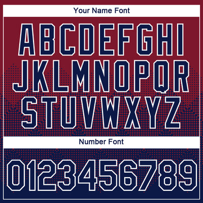 Custom Crimson Navy-White 3D Pattern Design Gradient Square Shapes Performance T-Shirt