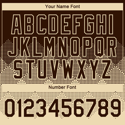 Custom Brown Cream 3D Pattern Design Gradient Square Shapes Performance T-Shirt