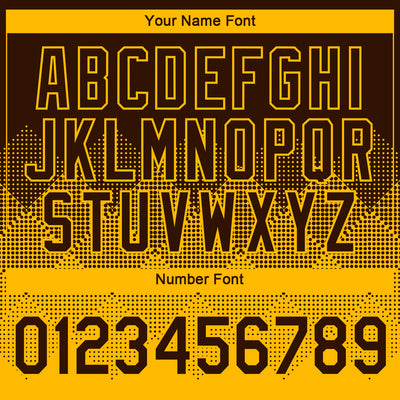 Custom Brown Gold 3D Pattern Design Gradient Square Shapes Performance T-Shirt