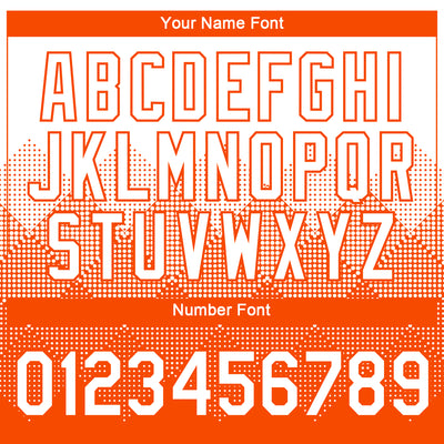 Custom White Orange 3D Pattern Design Gradient Square Shapes Performance T-Shirt