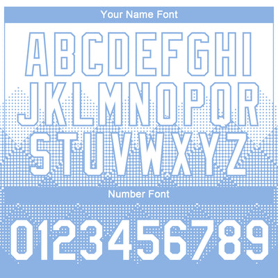 Custom White Light Blue 3D Pattern Design Gradient Square Shapes Performance T-Shirt