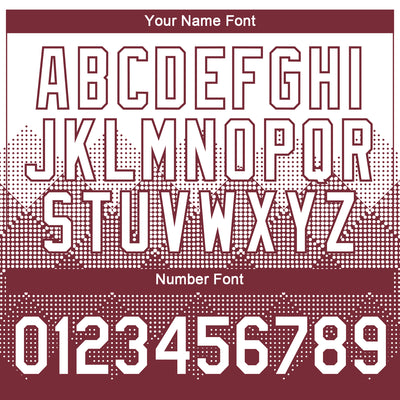 Custom White Burgundy 3D Pattern Design Gradient Square Shapes Performance T-Shirt