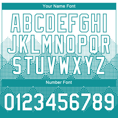 Custom White Teal 3D Pattern Design Gradient Square Shapes Performance T-Shirt