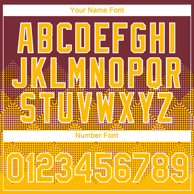 Custom Burgundy Gold-White 3D Pattern Design Gradient Square Shapes Performance T-Shirt