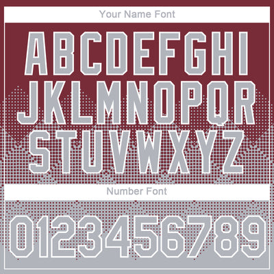 Custom Burgundy Gray-White 3D Pattern Design Gradient Square Shapes Performance T-Shirt