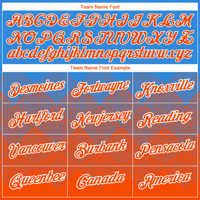 Custom Powder Blue Orange-White 3D Pattern Design Gradient Square Shapes Performance T-Shirt