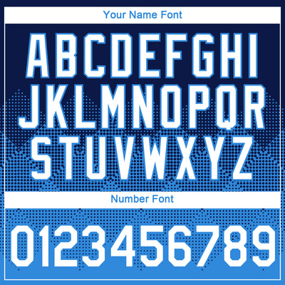 Custom Navy White-Powder Blue 3D Pattern Design Gradient Square Shapes Performance T-Shirt