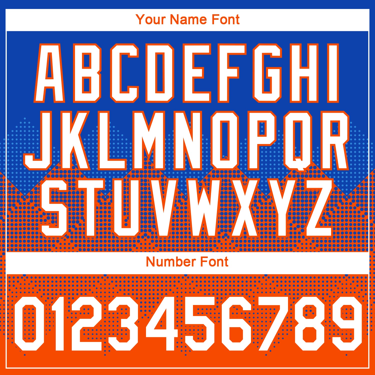 Custom Thunder Blue White-Orange 3D Pattern Design Gradient Square Shapes Performance T-Shirt