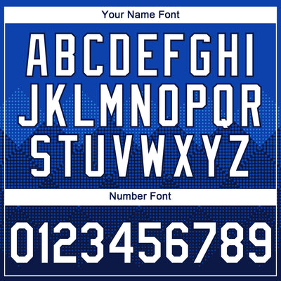 Custom Thunder Blue White-Navy 3D Pattern Design Gradient Square Shapes Performance T-Shirt