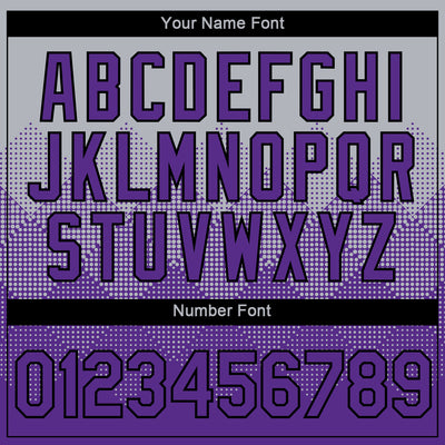 Custom Gray Purple-Black 3D Pattern Design Gradient Square Shapes Performance T-Shirt