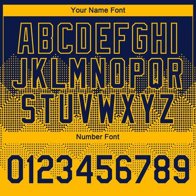 Custom Navy Gold 3D Pattern Design Gradient Square Shapes Performance T-Shirt