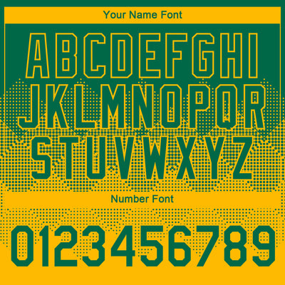 Custom Kelly Green Gold 3D Pattern Design Gradient Square Shapes Performance T-Shirt