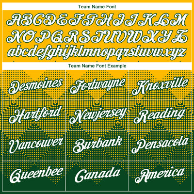 Custom Gold White-Green 3D Pattern Design Gradient Square Shapes Performance T-Shirt