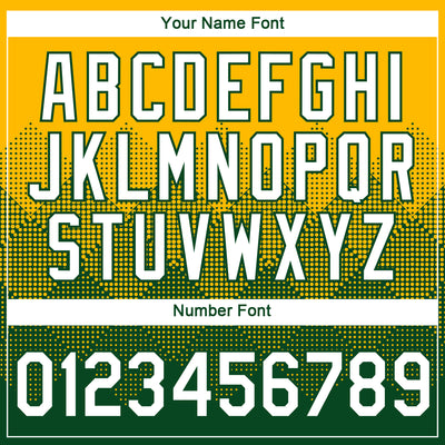 Custom Gold White-Green 3D Pattern Design Gradient Square Shapes Performance T-Shirt