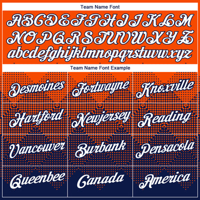 Custom Orange White-Navy 3D Pattern Design Gradient Square Shapes Performance T-Shirt