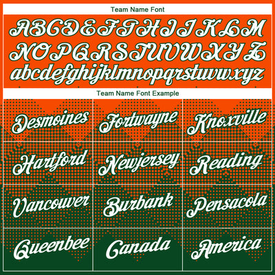 Custom Orange White-Green 3D Pattern Design Gradient Square Shapes Performance T-Shirt